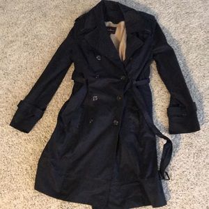 Cole Haan Navy Trench Coat with Removable Liner XS
